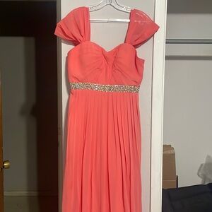 Coral Chiffon Prom Wedding Formal Dress